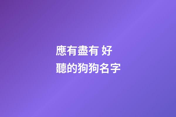 應有盡有 好聽的狗狗名字